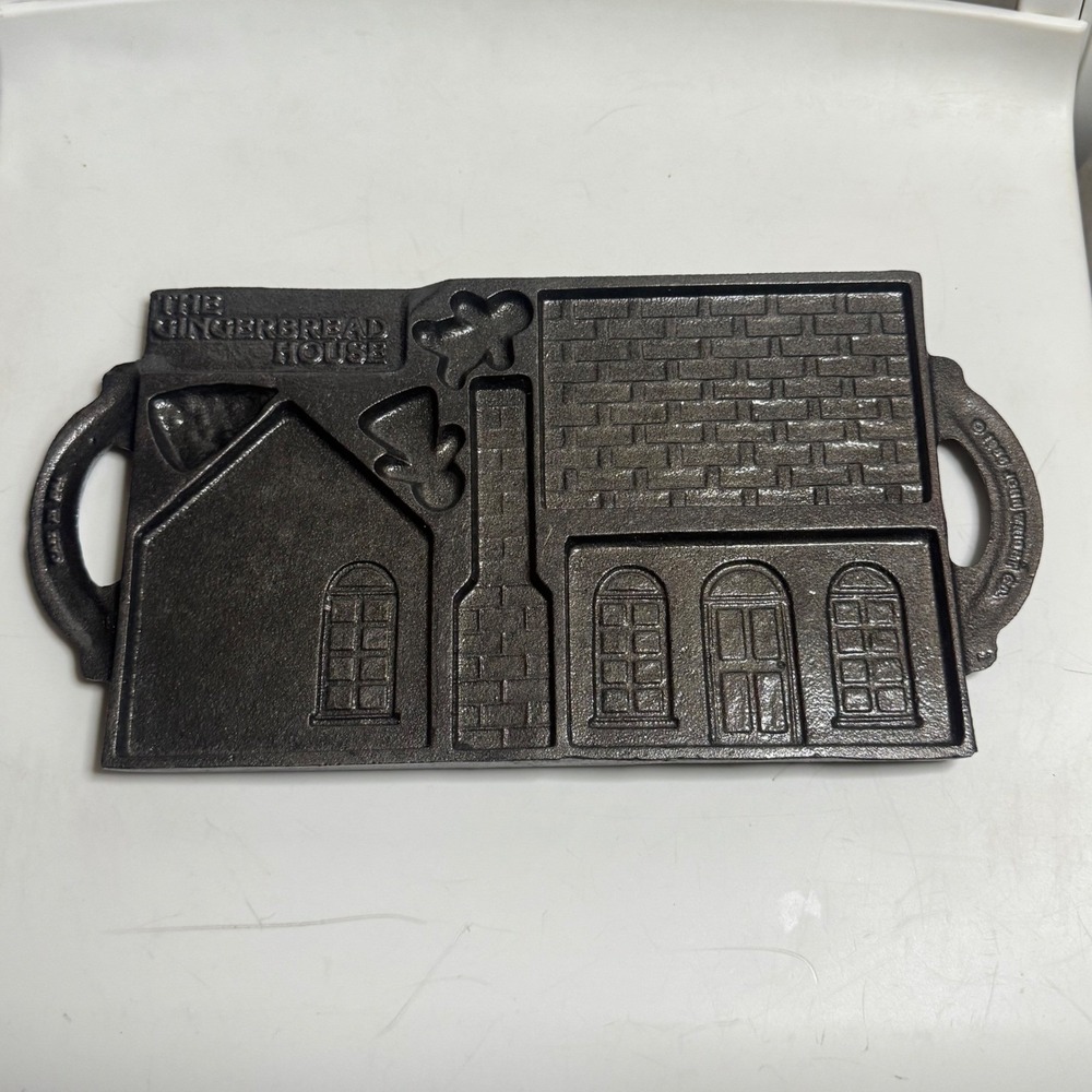 Vintage 1985 John Wright Cast Iron Gingerbread House Mold Made in USA